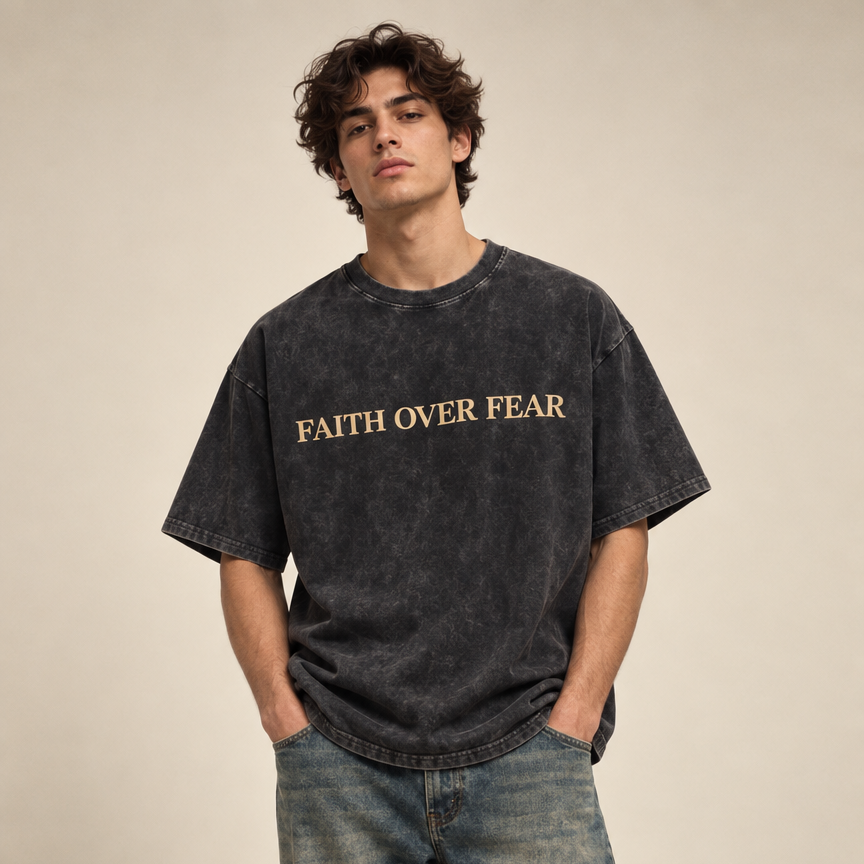 Faith over Fear T-shirt oversized fit