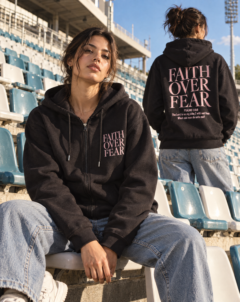 Faith Over Fear zip hoodie