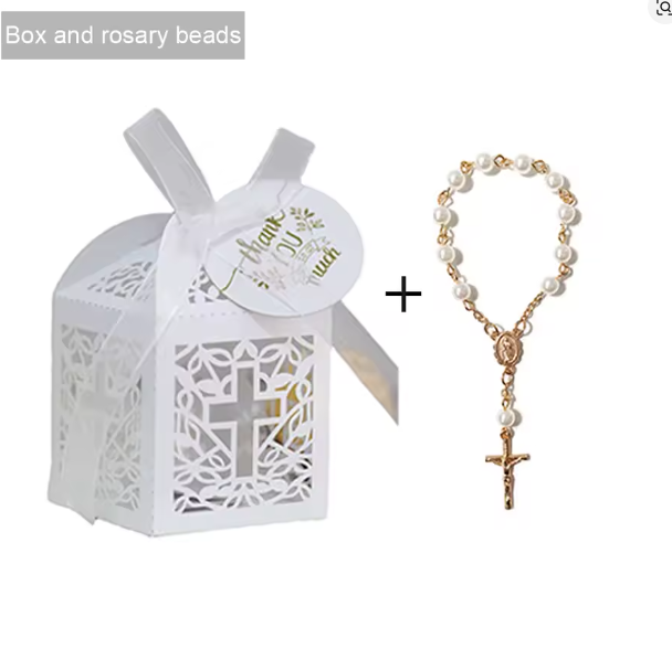 Kruis geschenkdoosje met rozenkrans